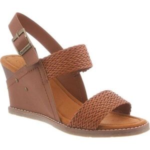 Bearpaw Racquel Brown Slingback Wedge Heel Shoes 6